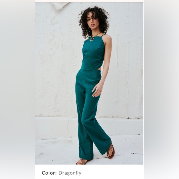 Free People Pants - Free People Everything I Need Linen set in dragonfly